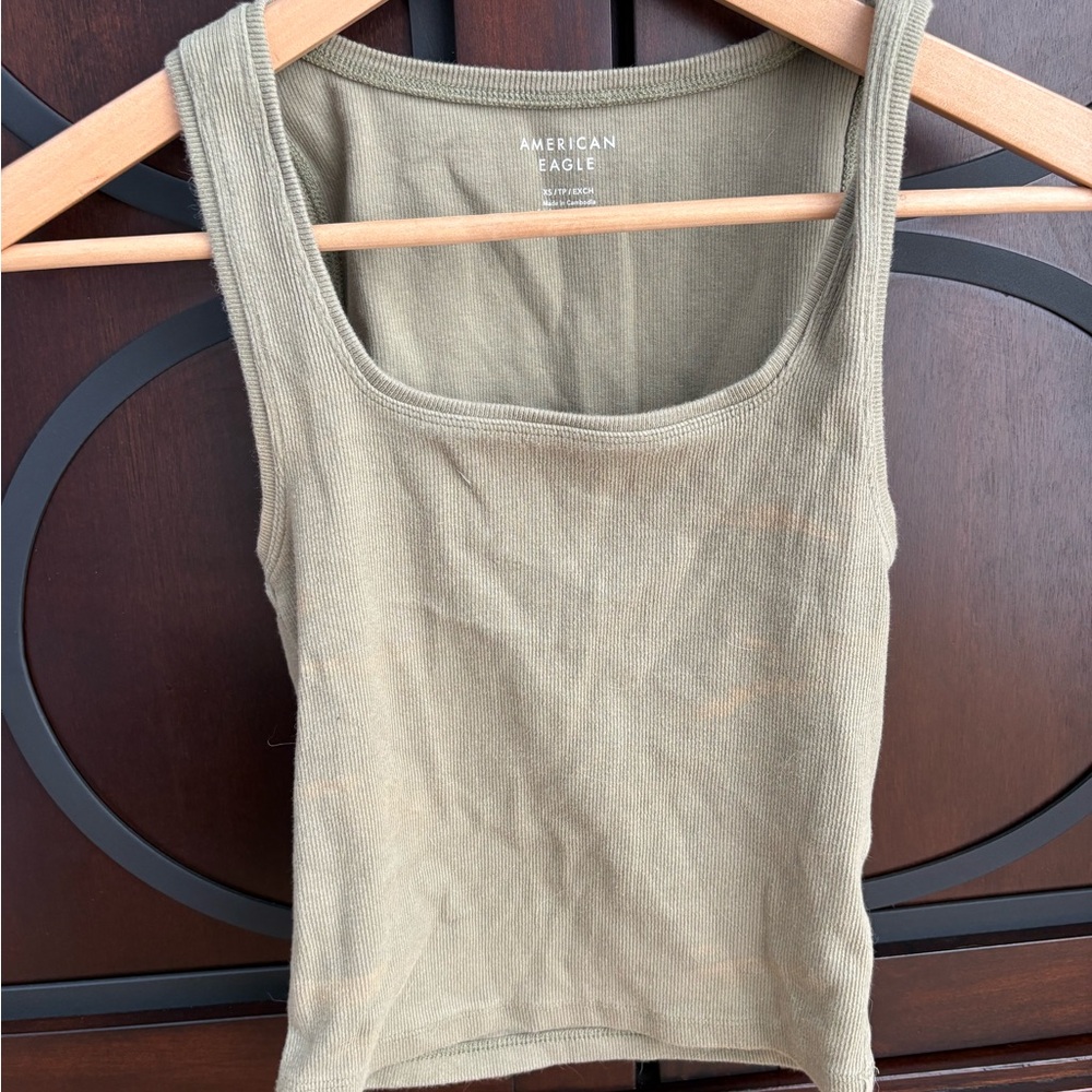 American Eagle Outfitters Khaki Women's Tank Top